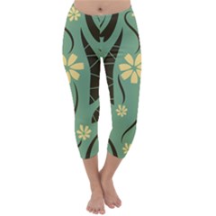 Folk Flowers Print Floral Pattern Ethnic Art Capri Winter Leggings  by Eskimos