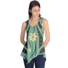 Folk Flowers Print Floral Pattern Ethnic Art Sleeveless Tunic by Eskimos