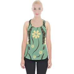 Folk Flowers Print Floral Pattern Ethnic Art Piece Up Tank Top by Eskimos