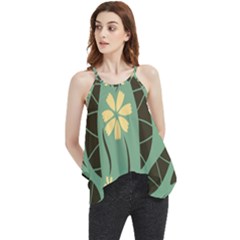 Folk Flowers Print Floral Pattern Ethnic Art Flowy Camisole Tank Top by Eskimos