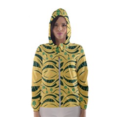 Folk Flowers Print Floral Pattern Ethnic Art Women s Hooded Windbreaker by Eskimos