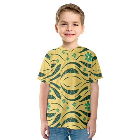 Folk Flowers Print Floral Pattern Ethnic Art Kids  Sport Mesh Tee by Eskimos