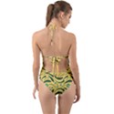 Folk flowers print Floral pattern Ethnic art Halter Cut-Out One Piece Swimsuit View2