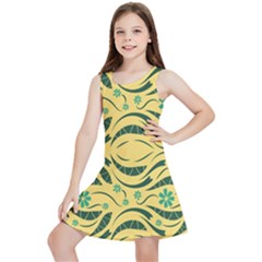 Folk Flowers Print Floral Pattern Ethnic Art Kids  Lightweight Sleeveless Dress by Eskimos