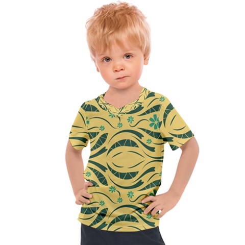 Folk Flowers Print Floral Pattern Ethnic Art Kids  Sports Tee by Eskimos