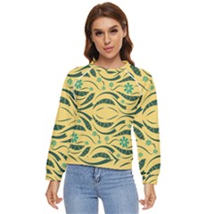 Folk Flowers Print Floral Pattern Ethnic Art Women s Long Sleeve Raglan Tee