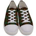 Artworks Pattern Leather Lady In Gold And Flowers Women s Low Top Canvas Sneakers View1