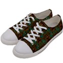 Artworks Pattern Leather Lady In Gold And Flowers Women s Low Top Canvas Sneakers View2