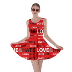 Love And Hate Typographic Design Pattern Skater Dress by dflcprintsclothing