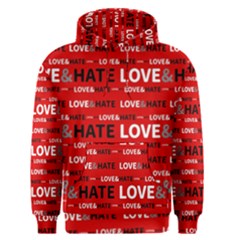 Love And Hate Typographic Design Pattern Men s Core Hoodie