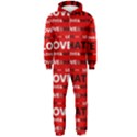 Love And Hate Typographic Design Pattern Hooded Jumpsuit (Men) View1