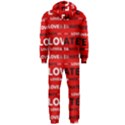 Love And Hate Typographic Design Pattern Hooded Jumpsuit (Men) View2