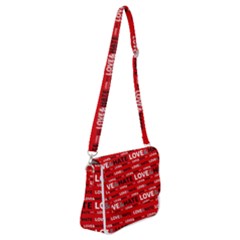 Love And Hate Typographic Design Pattern Shoulder Bag With Back Zipper by dflcprintsclothing