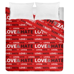 Love And Hate Typographic Design Pattern Duvet Cover Double Side (queen Size) by dflcprintsclothing