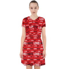 Love And Hate Typographic Design Pattern Adorable In Chiffon Dress by dflcprintsclothing