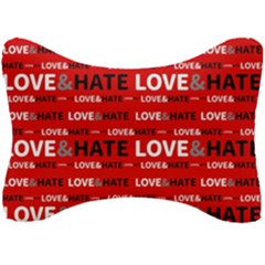 Love And Hate Typographic Design Pattern Seat Head Rest Cushion by dflcprintsclothing