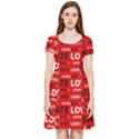 Love And Hate Typographic Design Pattern Inside Out Cap Sleeve Dress View3