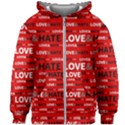 Love And Hate Typographic Design Pattern Kids  Zipper Hoodie Without Drawstring View1