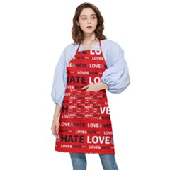 Love And Hate Typographic Design Pattern Pocket Apron by dflcprintsclothing