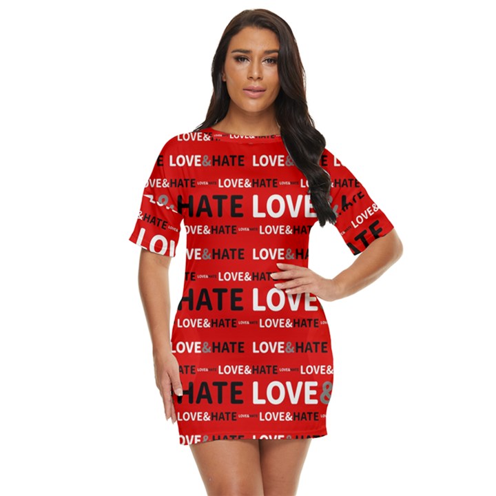 Love And Hate Typographic Design Pattern Just Threw It On Dress