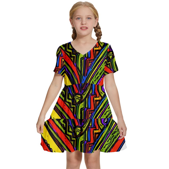 323e9da6-3c5d-45a8-8e87-448e29102b76 Kids  Short Sleeve Tiered Mini Dress