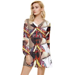 A7502d16-00ec-4c54-8555-4c8710408c05 Tiered Long Sleeve Mini Dress