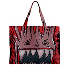 Evil Monster Close Up Portrait Zipper Mini Tote Bag by dflcprintsclothing