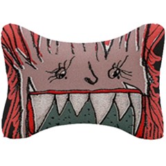 Evil Monster Close Up Portrait Seat Head Rest Cushion by dflcprintsclothing