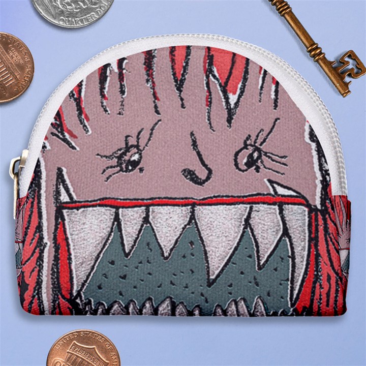 Evil Monster Close Up Portrait Horseshoe Style Canvas Pouch