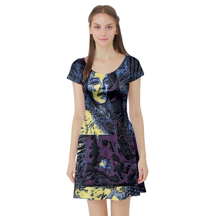 Glitch Witch II Short Sleeve Skater Dress