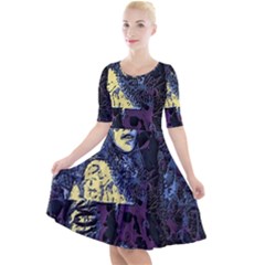 Glitch Witch Ii Quarter Sleeve A-line Dress by MRNStudios