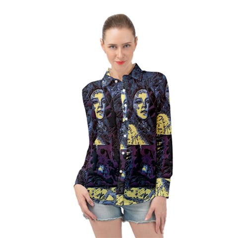 Glitch Witch Ii Long Sleeve Chiffon Shirt by MRNStudios