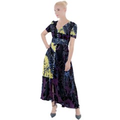 Glitch Witch Ii Button Up Short Sleeve Maxi Dress by MRNStudios