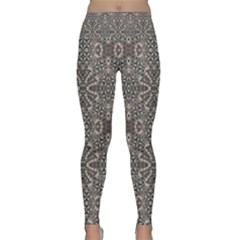 Old Style Decorative Seamless Pattern Lightweight Velour Classic Yoga Leggings by dflcprintsclothing