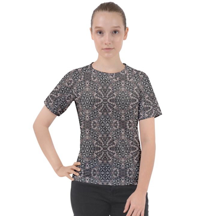 Old Style Decorative Seamless Pattern Women s Sport Raglan Tee