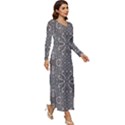 Old Style Decorative Seamless Pattern Long Sleeve Velour Longline Maxi Dress View3