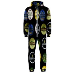 Beer Brands Logo Pattern Hooded Jumpsuit (men) by dflcprintsclothing