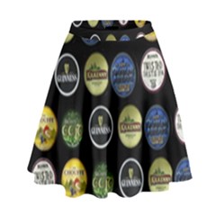 Beer Brands Logo Pattern High Waist Skirt by dflcprintsclothing