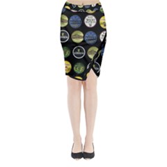 Beer Brands Logo Pattern Midi Wrap Pencil Skirt by dflcprintsclothing