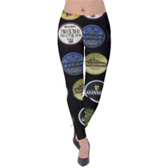 Beer Brands Logo Pattern Velvet Leggings by dflcprintsclothing