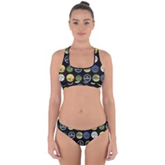 Beer Brands Logo Pattern Cross Back Hipster Bikini Set by dflcprintsclothing