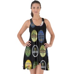 Beer Brands Logo Pattern Show Some Back Chiffon Dress by dflcprintsclothing