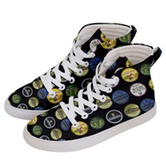 Beer Brands Logo Pattern Men s Hi-top Skate Sneakers