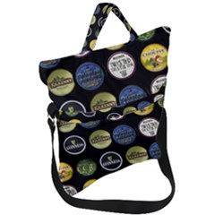 Beer Brands Logo Pattern Fold Over Handle Tote Bag by dflcprintsclothing