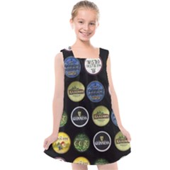 Beer Brands Logo Pattern Kids  Cross Back Dress by dflcprintsclothing