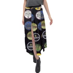 Beer Brands Logo Pattern Velour Split Maxi Skirt by dflcprintsclothing