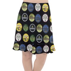 Beer Brands Logo Pattern Fishtail Chiffon Skirt by dflcprintsclothing