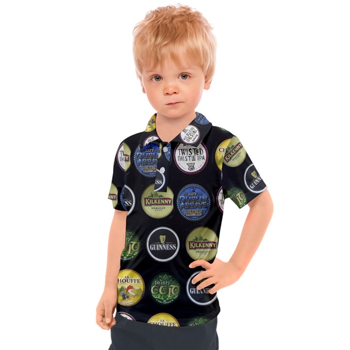 Beer Brands Logo Pattern Kids  Polo Tee