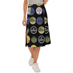 Beer Brands Logo Pattern Midi Panel Skirt