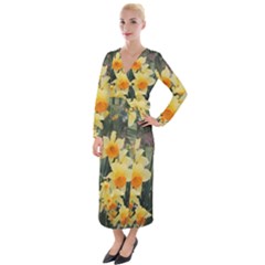 Sunny Day Velvet Maxi Wrap Dress by thedaffodilstore